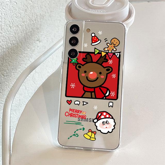 Прозрачный чехол для Samsung Galaxy S22 S20 FE S21 Plus S10 Lite S9 S8 S10e Note 20 Ultra 10 Lite 9, чехол для телефона, милый рождественский снеговик