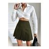 Black Women's Pleated Woven Mini Skirt Et0002