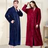 Couple's Thickened Flannel Robe - Men's Plus Size & Women's Coral Fleece