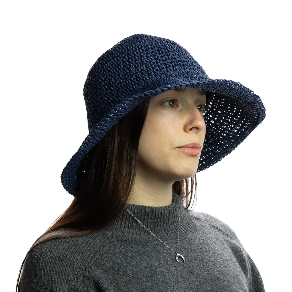 Nomad Sari Floppy Straw Sun Hat – Navy Blue