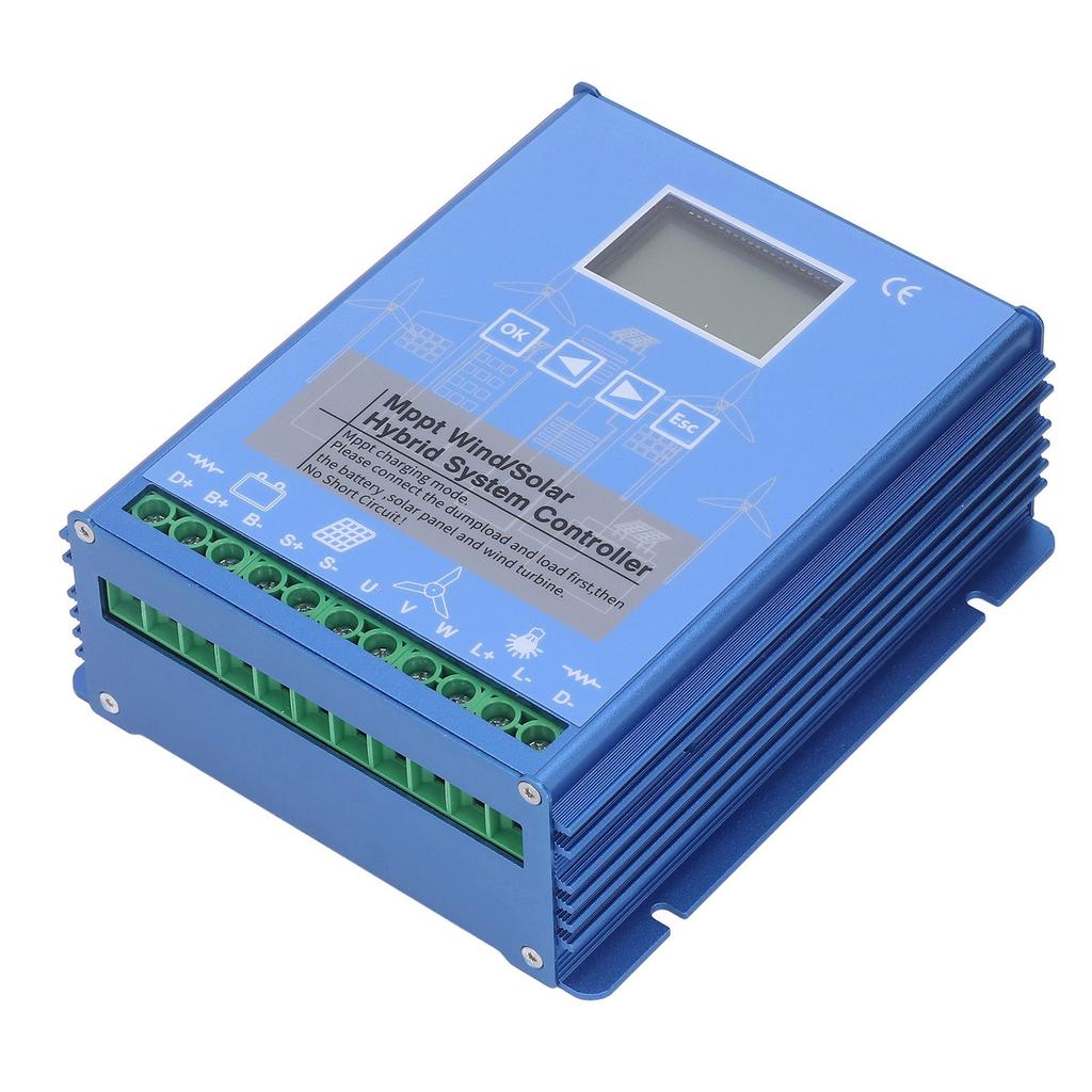 Гибридный контроллер ветро-солнечного типа MPPT Boost для зарядки литий-кислотных аккумуляторов 12 В 24 В с Bluetooth Blue