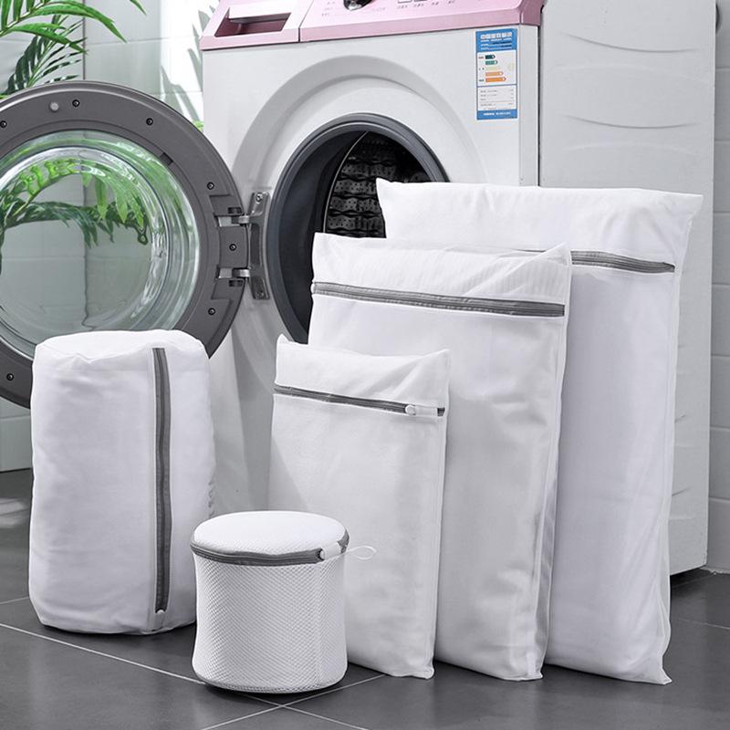 Gray Zipper Fine Mesh Laundry Bag for Bras and Underwear - Thickened for Home Use