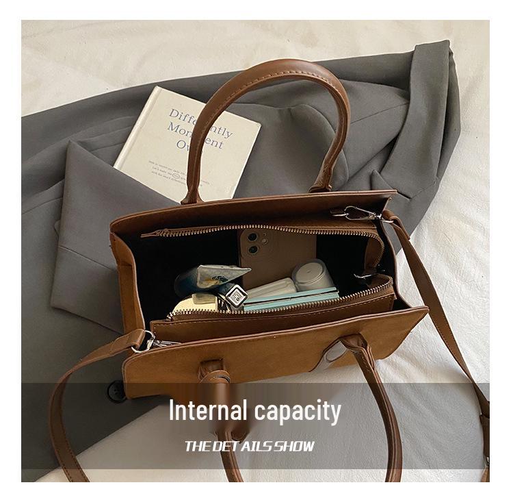 2025 Autumn Retro High-End Women's Single Shoulder Crossbody Bag, Lazy Style Boston Handbag