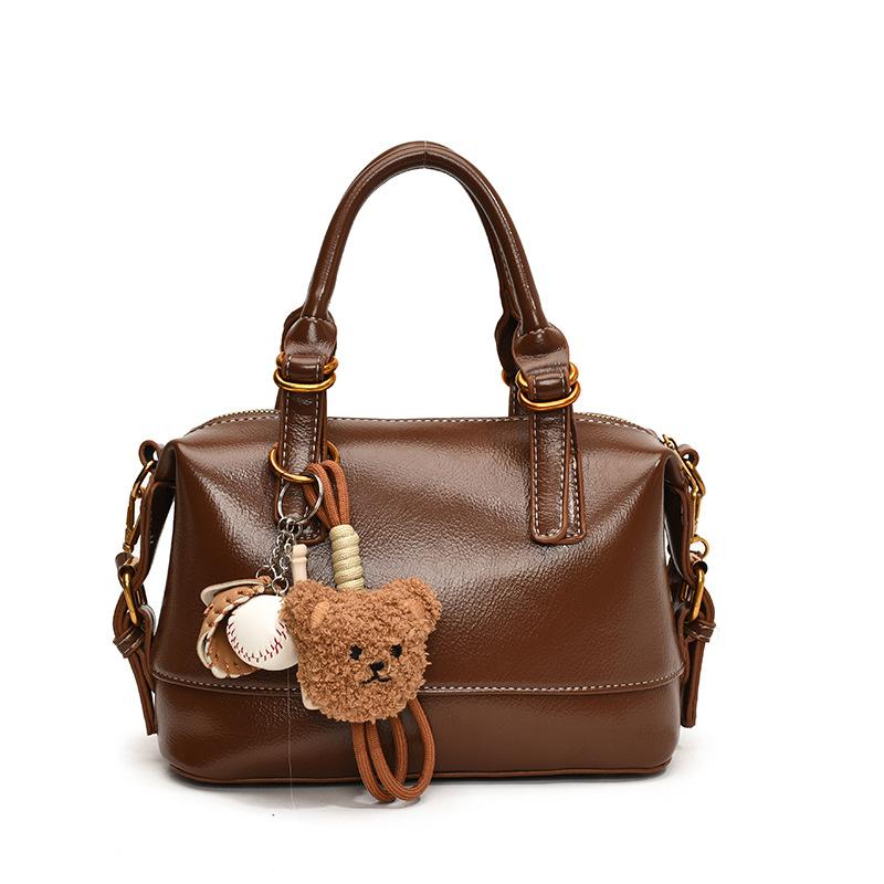 Premium Texture Niche Handbag Bag 2025 Oil Wax Leather Soft Waxy Foreign Style Retro Messenger Shoulder Commuter Pillow Bag