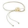 Богемный цветочный пояс-веревка для женщин Белый пояс с маленьким очаровательным стилем Очаровательный стиль Высококлассное платье Waisto