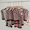 Red Knitted Striped Wool Shawl Women'S Fake Collar Shawl Scarf Versatile Vest