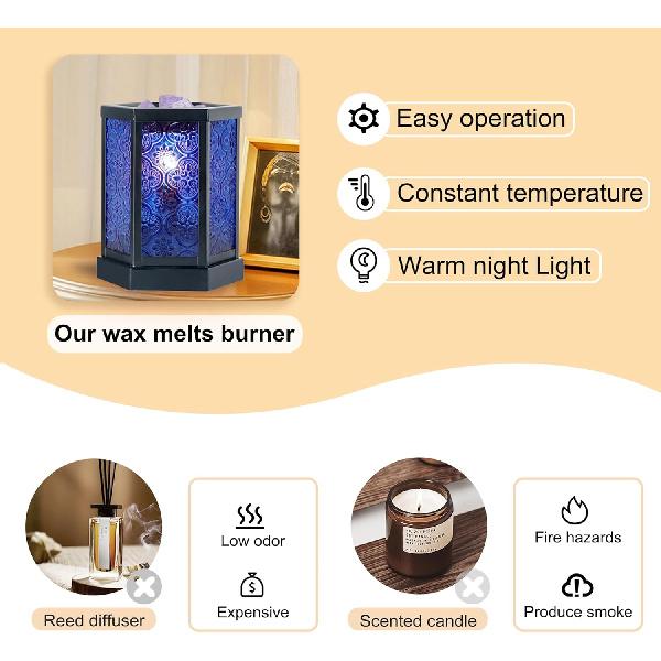 CVHOMEDECO. Moroccan Electric Wax Melt Warmer Decorative Candle Warmer Burner for Scented Candles, Wax Melts and Tarts to Freshen Room, Idea for Home