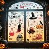 Съемное праздничное искусство для окон 9 шт. Хэллоуин Статические наклейки, Готические силуэтные декали, Многоразовые водонепроницаемые ПВХ Настенные росписи Ужасы для стекла