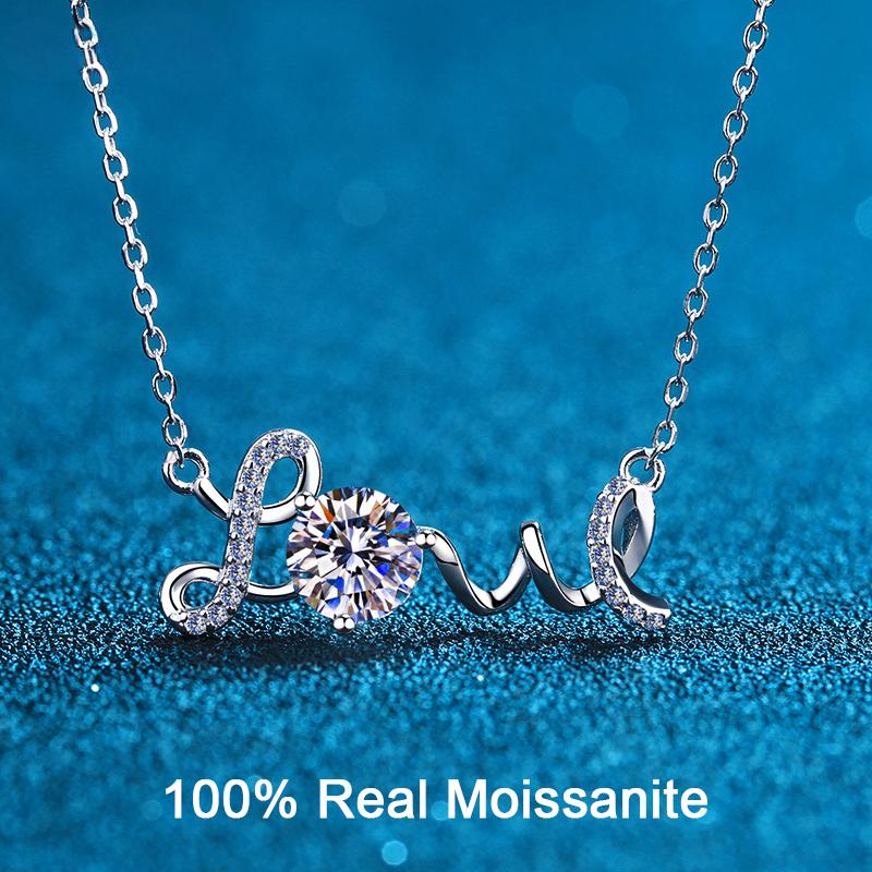 Муассанит 1CT ожерелье Lab Diamond Forever Love кулон ожерелье для женщин девочек юбилей свадьба Рождественский подарок ювелирные изделия