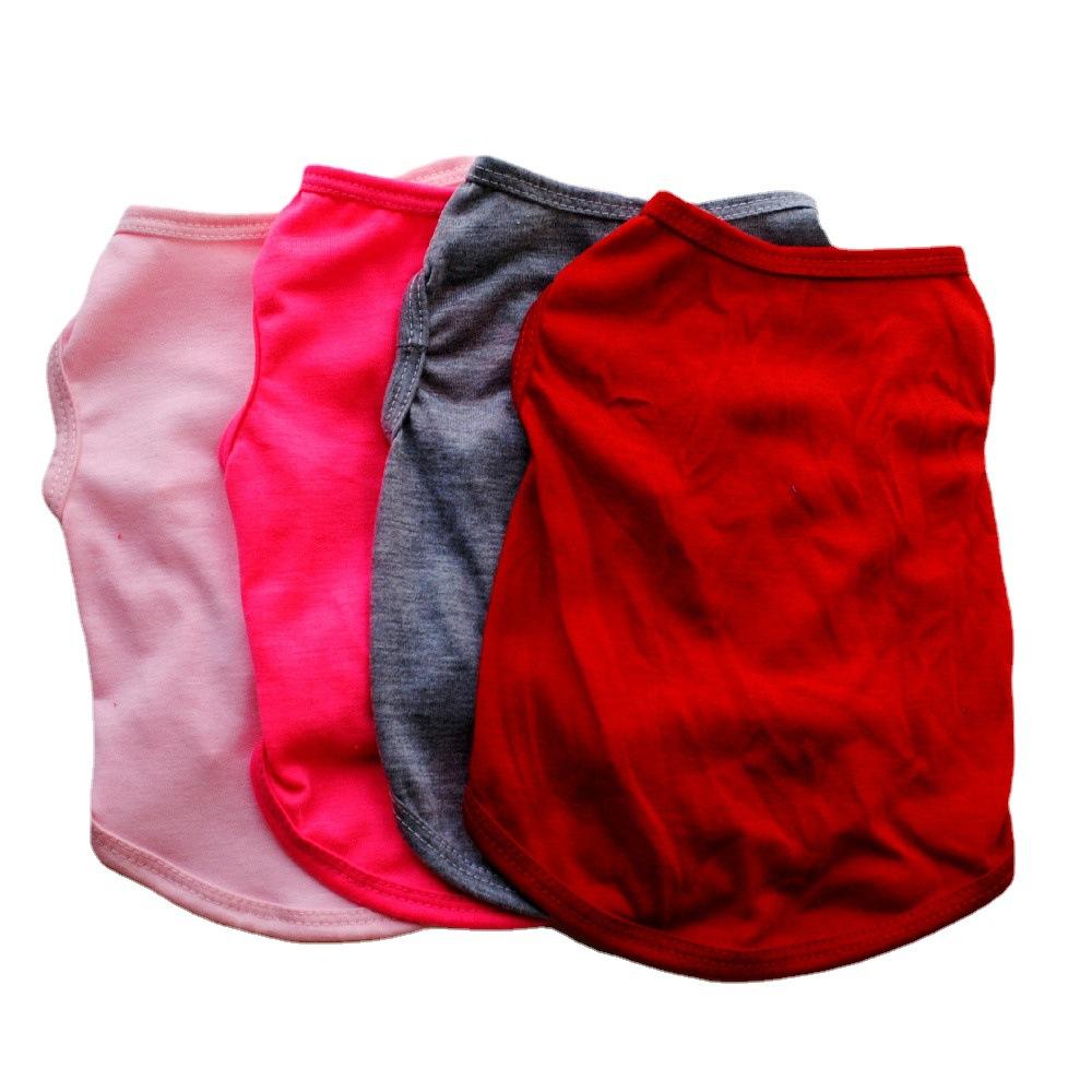 Custom Logo OEM ODM Solid Colors Polyester T-Shirt for Dogs and Cats Low MOQ Factory Price for All Seasons Pet Clothes