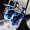 Элегантный Таинственный Синий Цветочный Чехол Для Телефона Для Iphone 17 Air 16 16e 15plus 14 13 12 11 Pro Max Защитный Чехол с Защитой от Отпечатков Пальцев