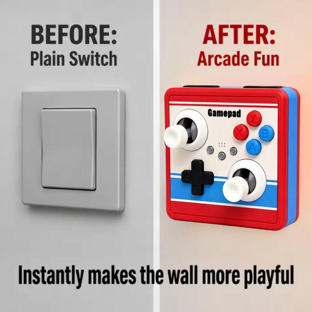 Декорация для джойстика Чехол для Switch в стиле аркады Заглушки для кнопок Самоклеящиеся Чехлы для выключателей Светодиодные 3D-печать Без сверления