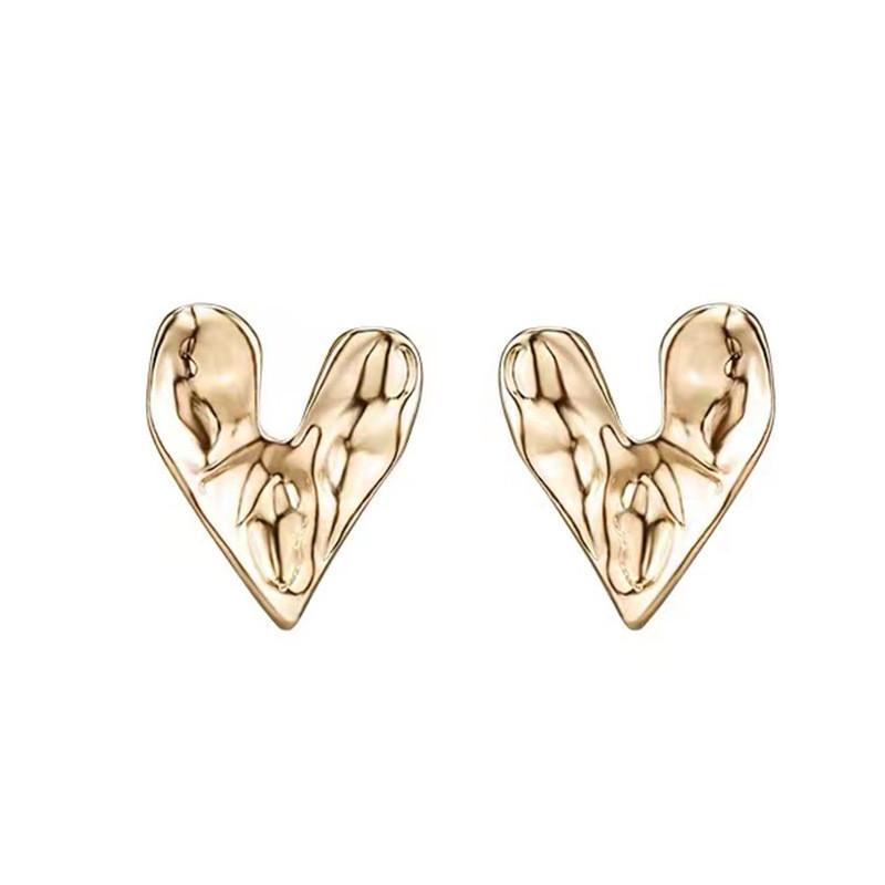 Simple And Elegant Gold Heart Shape Earrings For Women Trendy Fashion Jewelry