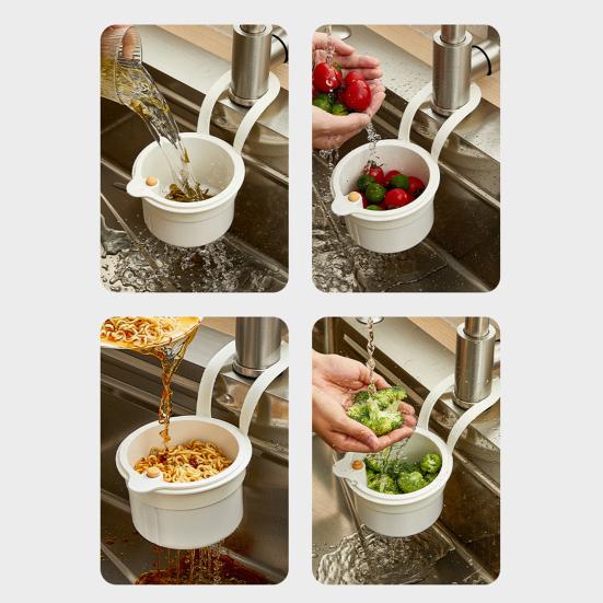 2Pcs Sink Hanging Basket BPA Free Easy To Clean Universal Simple Installation Multifunctional Removable Sink Strainer Basket
