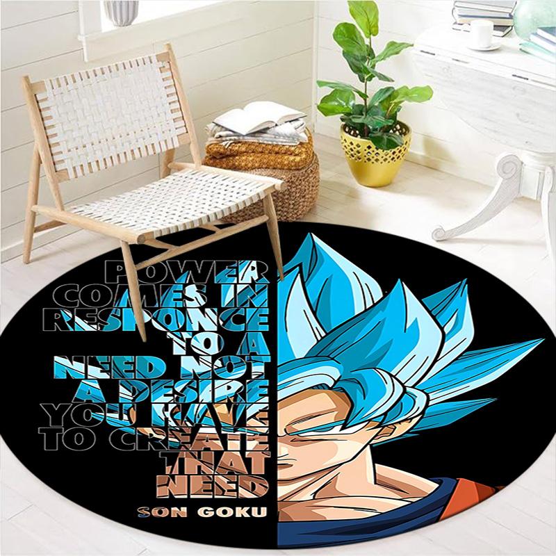 Ковер круглый Dragon Ball Super Ковер для гостиной спальни дивана игровой комнаты Декор Нескользящий коврик для пола