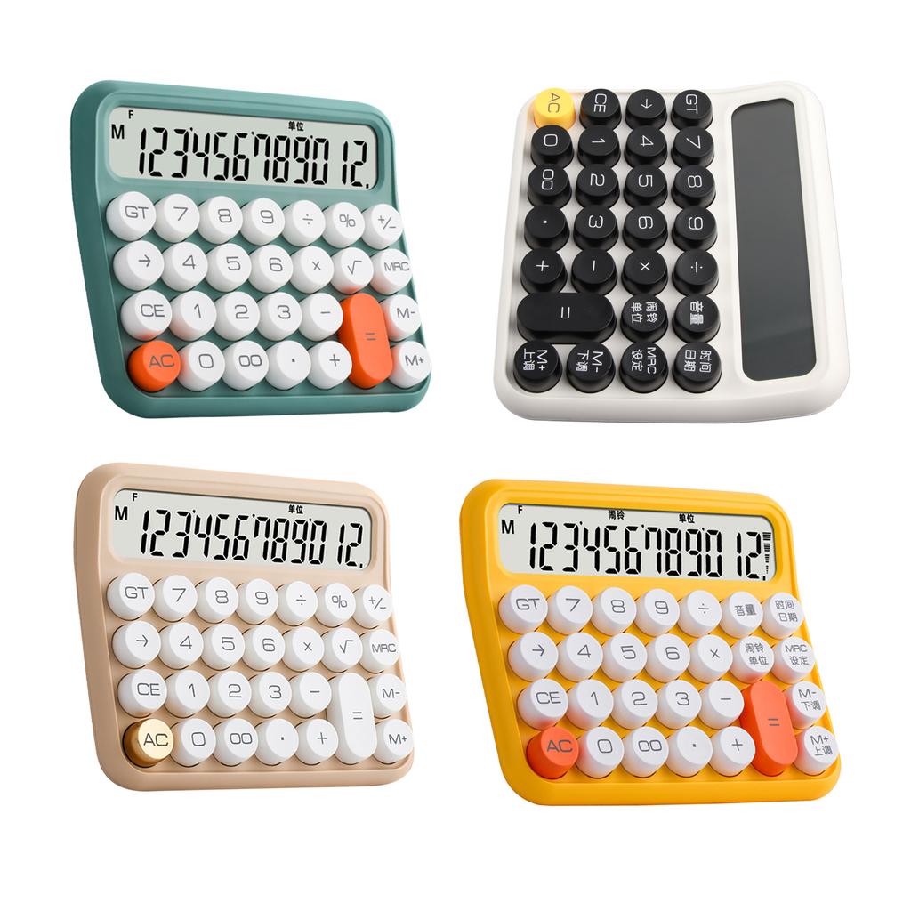 12 Digit Calculator Large LCD Display Big Button Standard Mechanical Switch Calculator for Office Sc
