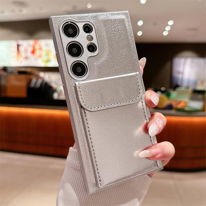 Роскошный кожаный чехол-карта с кронштейном для телефона Samsung Galaxy S24 S23 S22 S21 Plus, ультрамягкий противоударный защищенный чехол