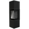 Wood Burning Steel Stove KRATKI TORA/M 8 kW Ø 150 Quartz Sinter Nero Assoluto Black Thermotec