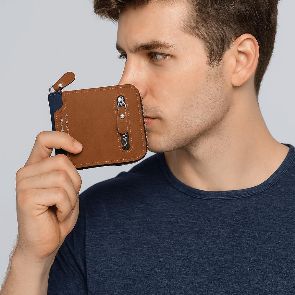 Large Capacity Men's Short Wallet Multi-position Card Holder Durable PU Leather Coin Purse Male