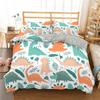 Cartoon Dinosaur Duvet Cover Animal Bedding Set Microfiber 3D Print Comforter Cover For Girl Boy Bedroom Double Single Size