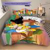 3Pcs Simpsons Family Adventure Bedding Set Soft Fabric Duvet Cover Pillowcases Home Xmas Halloween Gift 1 Duvet Cover 2 Pillowcase S1894