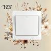 Stain Resistant Wall Sticker 4 Pcs Plants Flower Switch Stickers, Leaves Floral Light Decal, Shiny Film Decal Removable Socket for Kids Girls Bedroom