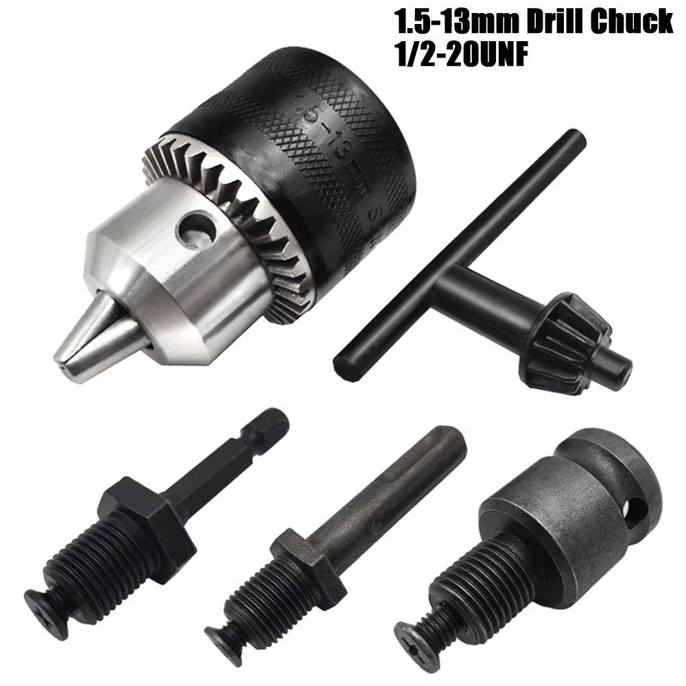 1Set with Chuck Key Drill Chuck 1/2-20UNF Chuck Conversion Adapter Mount Impact Driver Bits