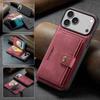 Ретро Магнитный Кожаный Чехол для iPhone 17 Pro Max Air 16 Plus 16E 15 14 13 Mini 12 11Pro Съемный Кошелек с Слотом для Карт Чехол-Подставка