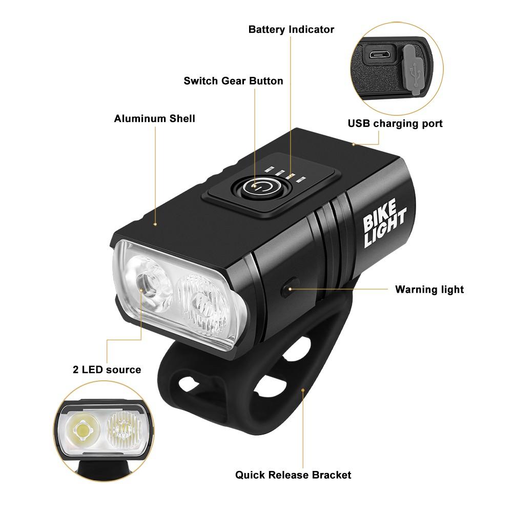 Super Bright Bike Light Set Rechargeable 2 T6 BK02 Front Light MTB Mountain Road Bike Riding Cycling Tail Lamp Bicycle Parts