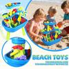 33pc Children's Large Beach Table Toy Three-Layer Outdoor Sand Shovel Water Play Combination Set