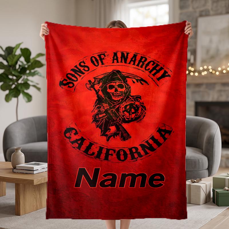 Sons of Anarchy Custom Flannel Blankets Soft Warm Cozy Throws for Home Decor Holiday Gifts