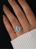 925 Sterling Silver Vintage Fashion Sea Blue Pear Zircon Ring For Women Engagement Wedding Simple High Quality Fine Jewelry