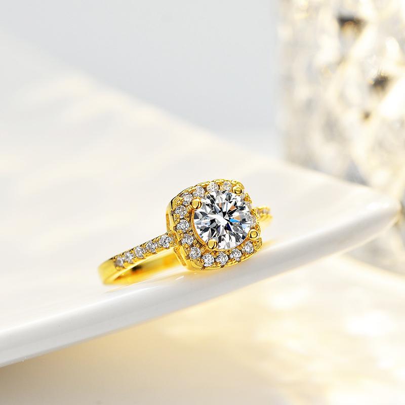 Модное квадратное кольцо с настоящим муассанитом и бриллиантом, чистое серебро S925, позолота 18 карат для женщин, ювелирные изделия, свадебный подарок