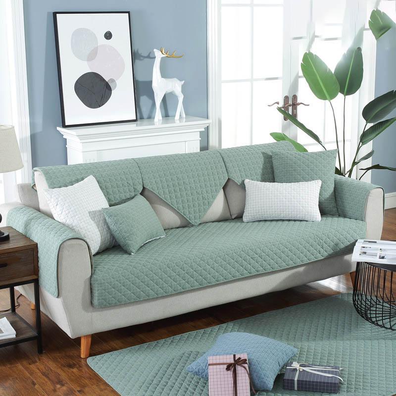 Чехлы на диван для гостиной, грязеотталкивающий чехол для дивана, серый цвет, плюшевая подушка, мебельный чехол, угловой диван, полотенце