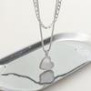 Titanium Steel Double Stacked Neck Chain Handmade Heart Clavicle Chain  Female Lady Girl
