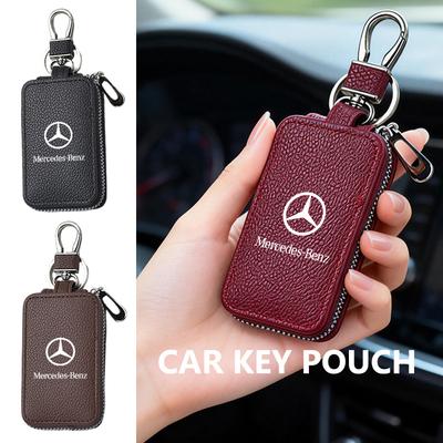 Для Benz Кожаный чехол для ключей Автостайлинг Сумка для ключей на молнии Сумка для ключей на пояс Эксклюзивный AMG W124 W203 W204 SPRINTER V CLASS VIANO