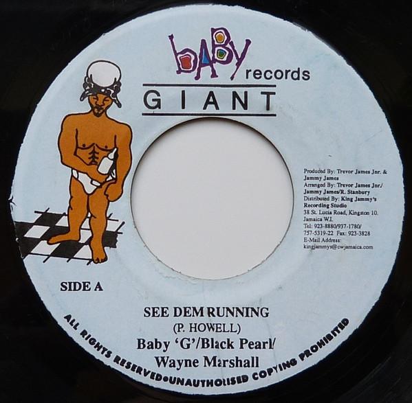 7-дюймовая пластинка TREVOR 'BABY G' JAMES / BLACK PEARL - See Dem Running НЕТ Baby Giant Reco Ямайский Регги, Ска и Даб Б/У