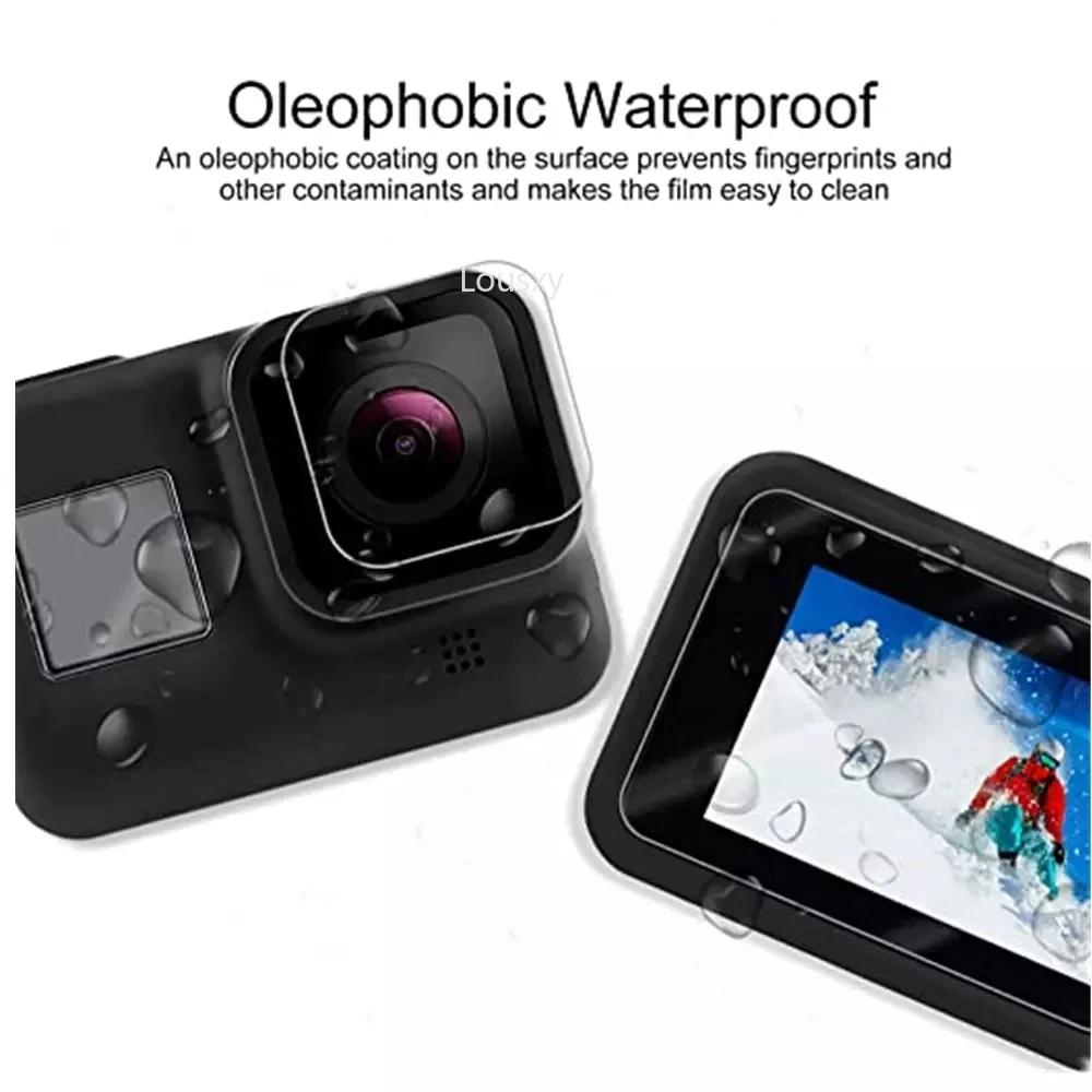 Защитный силиконовый чехол для GoPro Hero 8 Black Закаленное стекло Защитная пленка для экрана Крышка объектива для чехлов Go Pro 8 Аксессуар