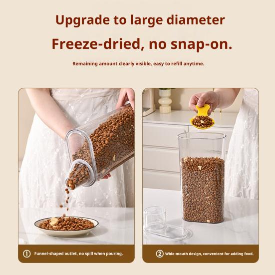 Sealed Food Storage Container Transparent Airtight Grain Canister Food Storage Bin with Pour Spout for Rice Beans Flour Snacks Kitchen