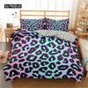 Luxury Leopard Print Bedding Sets Duvet Cover Twin Full Queen King Size Bed Soft Polyester Bedclothes for Kids Girls Women Gift