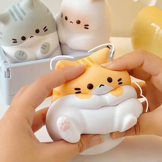 Игрушка-кот для снятия стресса, мультяшный, мягкая, эластичная, толстый котенок, сжимаемая игрушка, для расслабления, снижения тревожности, животное, сенсорная игрушка, сувениры для вечеринки