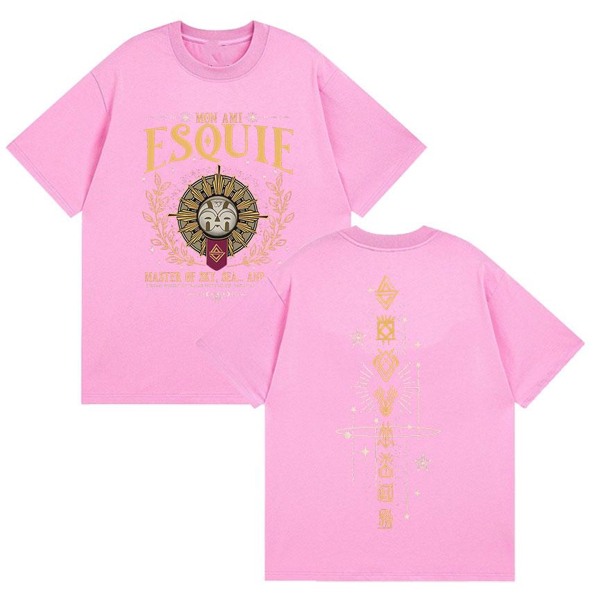 Esquie Clair Obscur Expedition 33 Графическая Футболка Подарок для Фанатов Игр Мерч Футболка Мужская Женская Мода Харадзюку Хлопковые Футболки Уличная Одежда