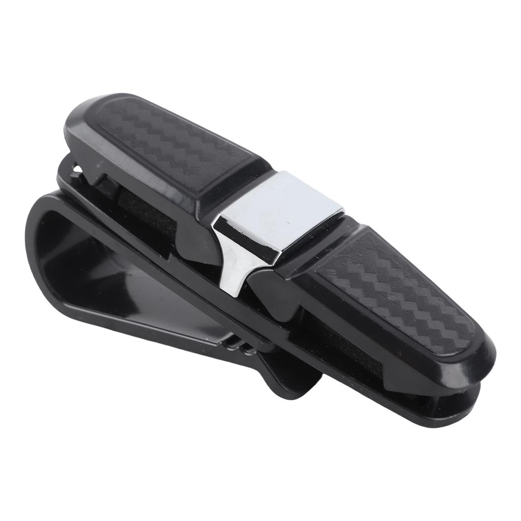 Sun Visor Glasses Clip Multifunctional Rotatable Easy Access Eyeglasses Holder for Glasses Cards Bills Tickets Silver