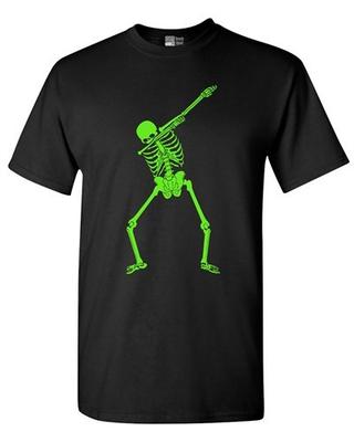 Dabbing Skeleton Halloween Funny Humor Costume DT Adult T-Shirt Tee