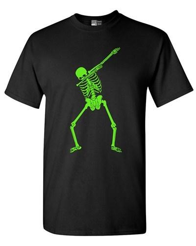 Dabbing Skeleton Halloween Funny Humor Costume DT Adult T-Shirt Tee