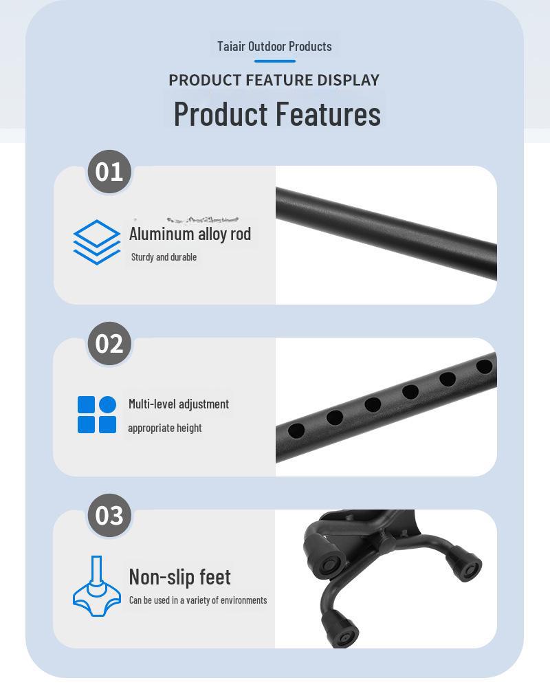 Телескопические костыли из алюминиевого сплава для пожилых людей с изогнутой ручкой