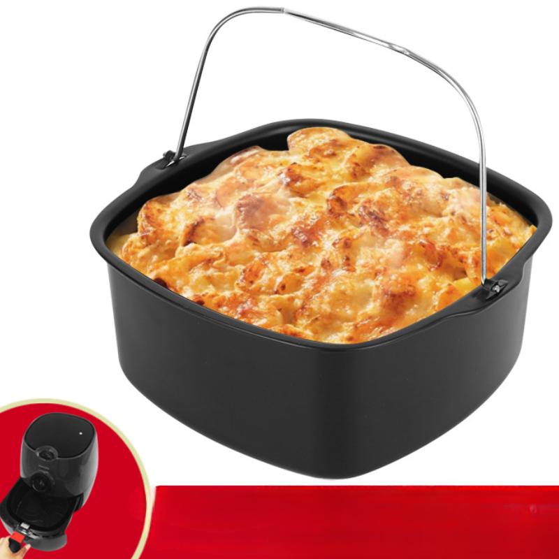 8-дюймовые антипригарные формы для тортов, поднос, корзина, аэрогриль, круглая посуда, противни, корзинки для тортов и пиццы с ручкой, кухонная утварь для выпечки