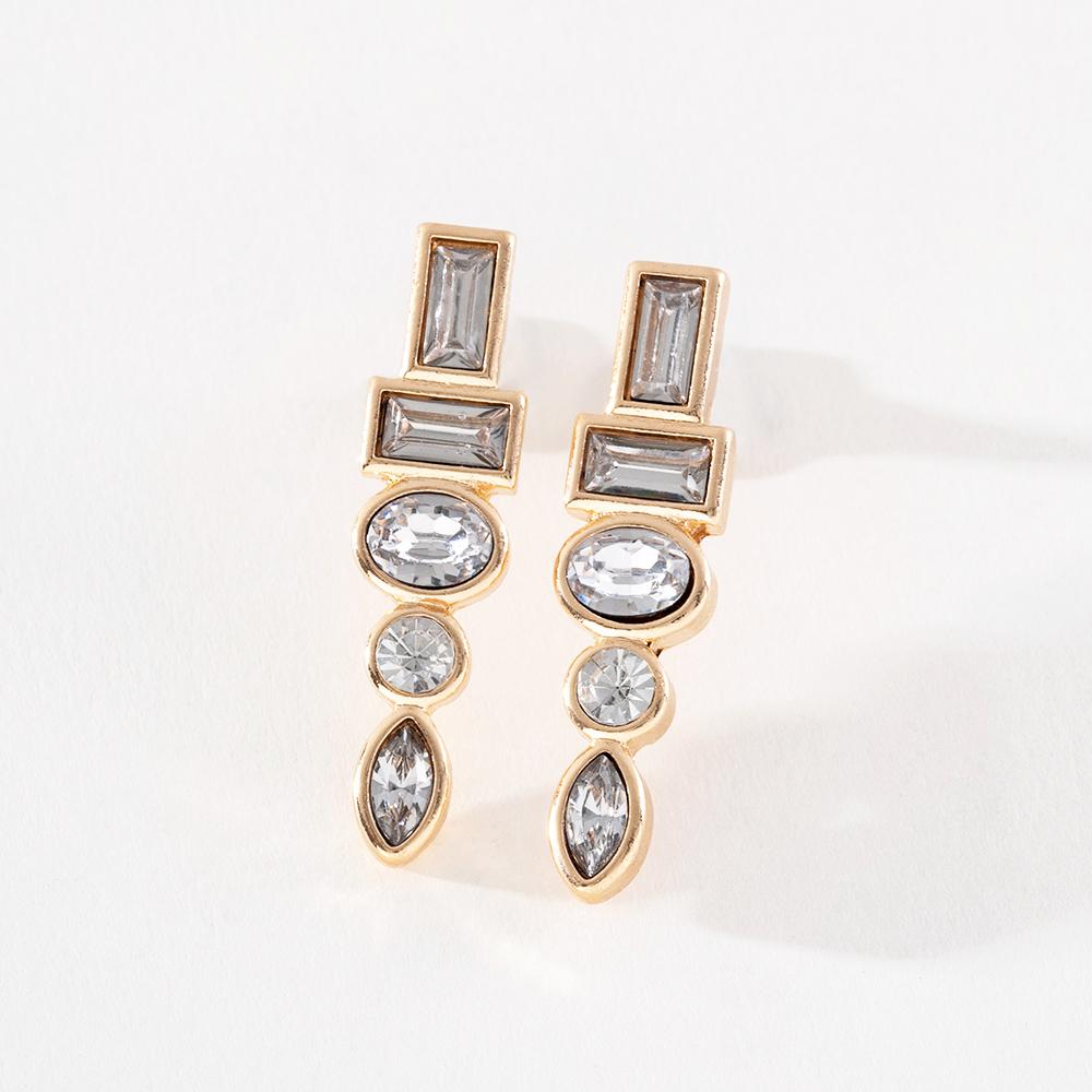 Pinkdudu Personalized Candy Color Geometric Stud Earrings Exaggerated Simple Glass Stone Casual Earring for Women Gifts PD1147