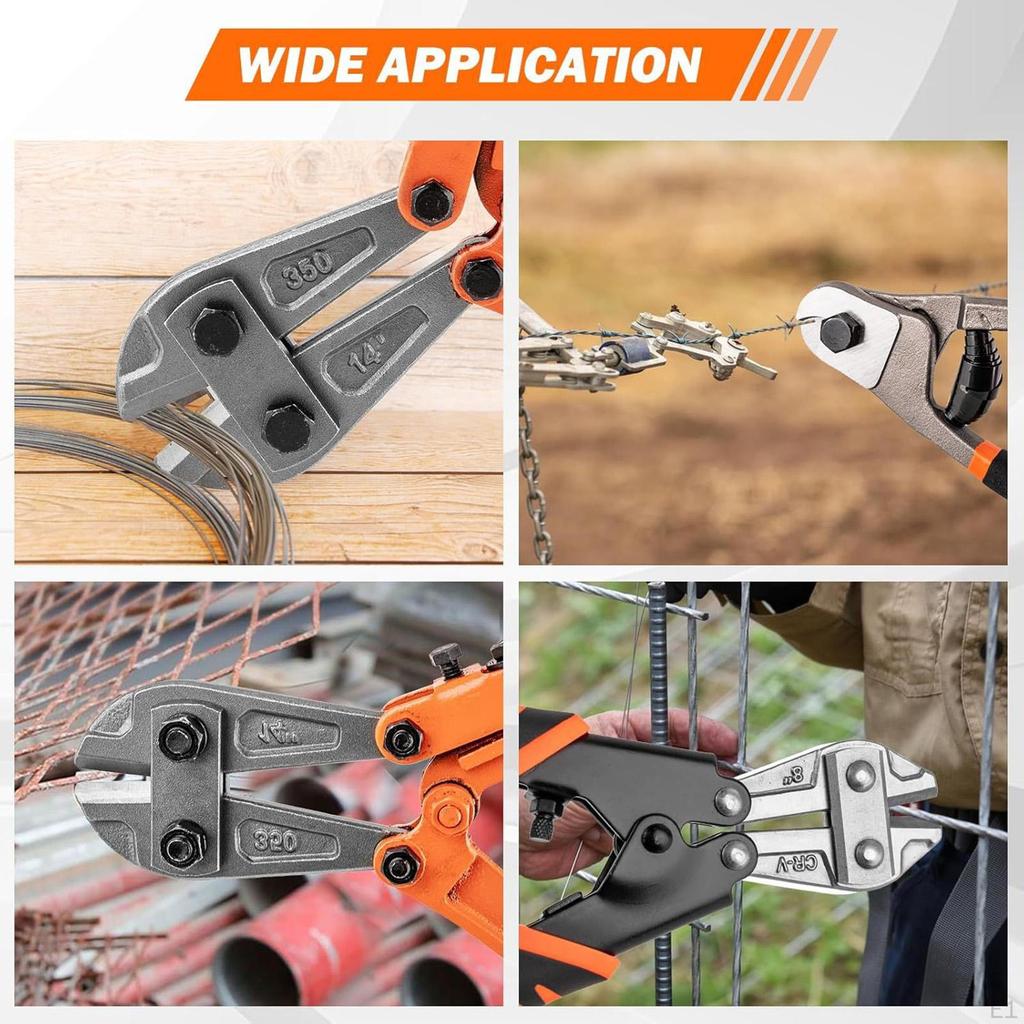 3x Набор болторезов 8" Резка троса Эргономичная рукоятка Более эффективные инструменты 14" Резак