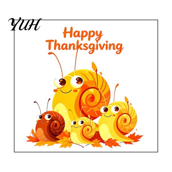 Autumn Party Supplies Cartoon Snail Static Window Sticker for Thanksgiving Harvest Festival, Waterproof PVC Decal Indoor Outdoor Decorations